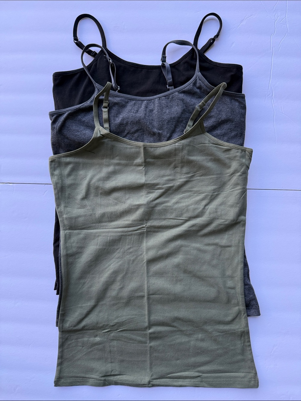 Everyday Stretch Spaghetti-Strap Camisole - Olive, Charcoal, Black
